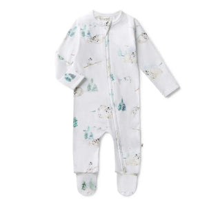 Snuggle Hunny - Organic Snuggle Sleepsuit Zip Footie - Arctic