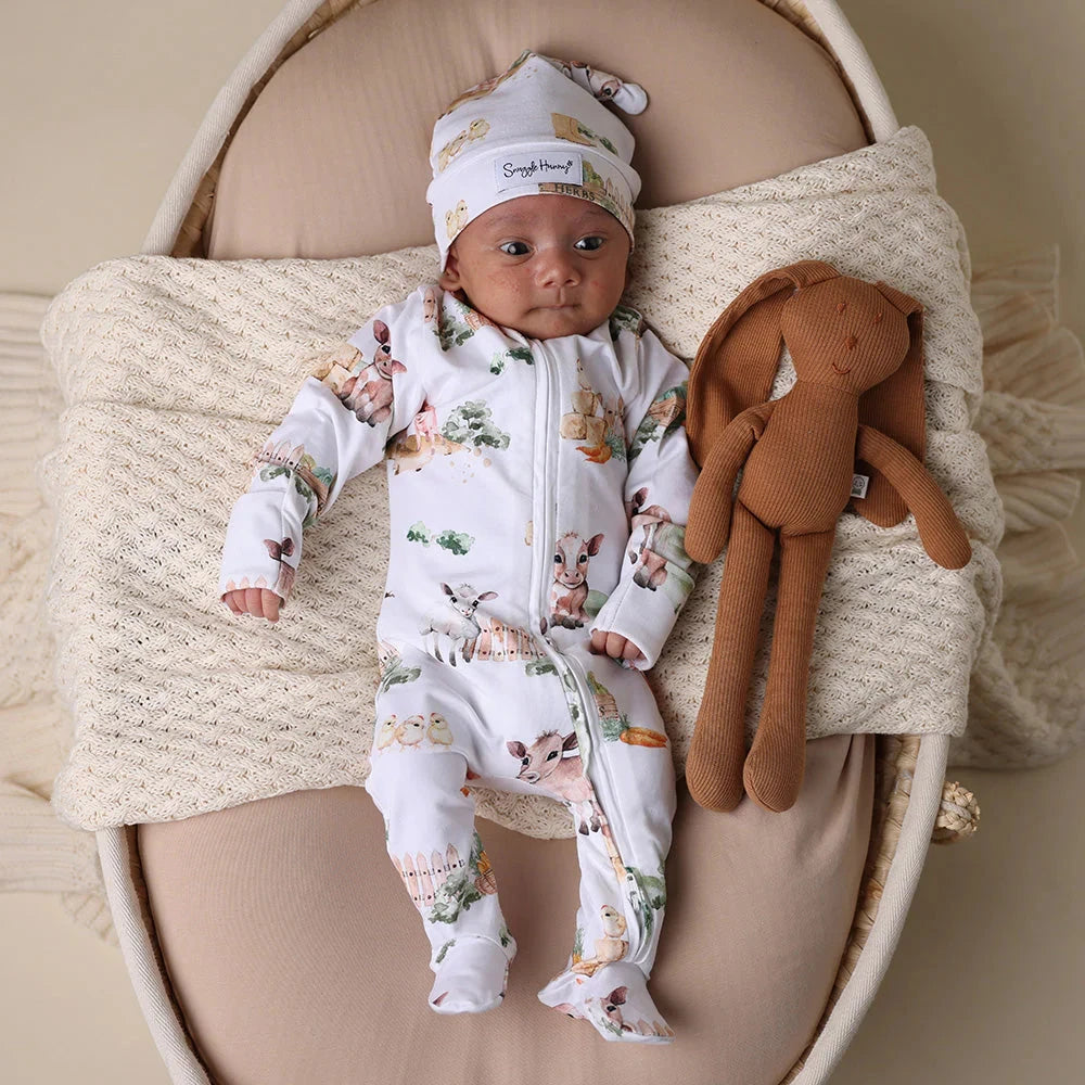 Snuggle Hunny - Organic Snuggle Sleepsuit Zip Footie | Farm Zipsuit Snuggle Hunny 