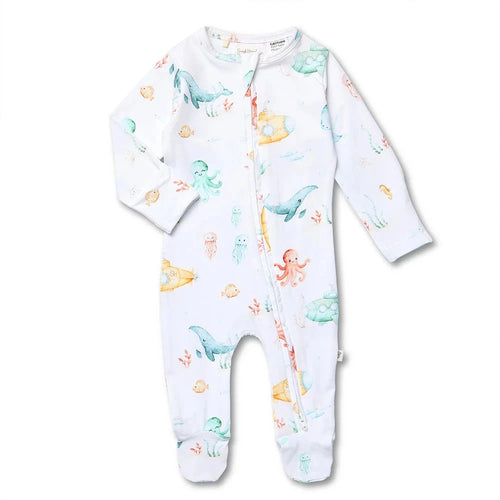 Snuggle Hunny - Organic Snuggle Sleepsuit Zip Footie | Little Subs