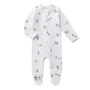 Snuggle Hunny - Organic Snuggle Sleepsuit Zip Footie - Penguin