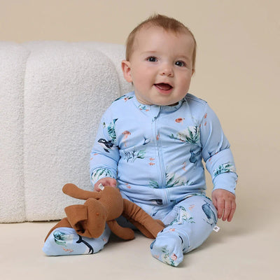 Snuggle Hunny - Organic Snugglesuit Convertible Romper | Blue Ocean Romper Snuggle Hunny 