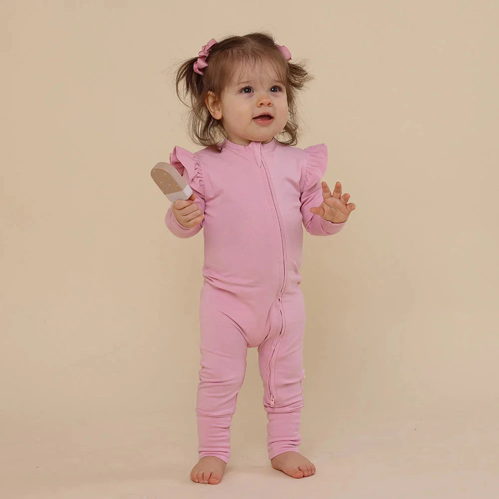 Snuggle Hunny - Organic Snugglesuit Convertible Romper | Bubblegum Romper Snuggle Hunny 