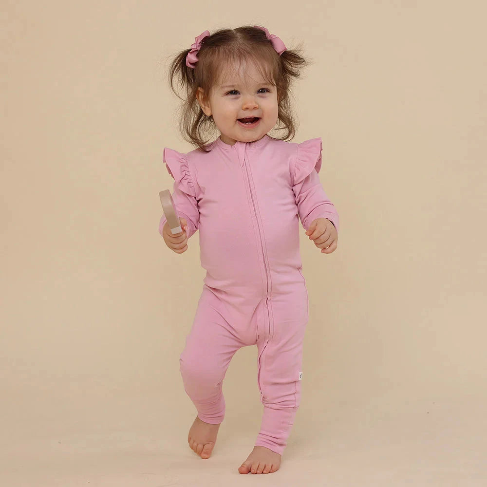 Snuggle Hunny - Organic Snugglesuit Convertible Romper | Bubblegum Romper Snuggle Hunny 