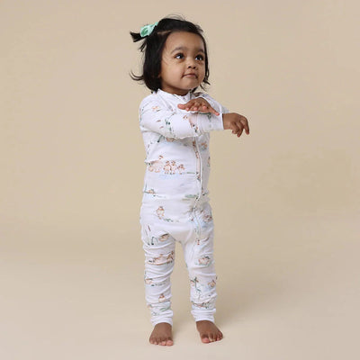 Snuggle Hunny - Organic Snugglesuit Convertible Romper | Duck Pond Romper Snuggle Hunny 