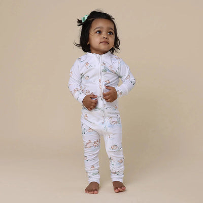 Snuggle Hunny - Organic Snugglesuit Convertible Romper | Duck Pond Romper Snuggle Hunny 