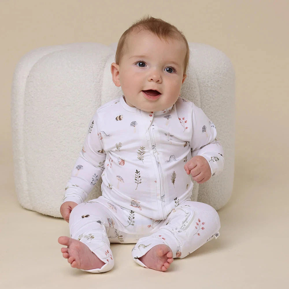 Snuggle Hunny - Organic Snugglesuit Convertible Romper | Garden Friends Romper Snuggle Hunny 