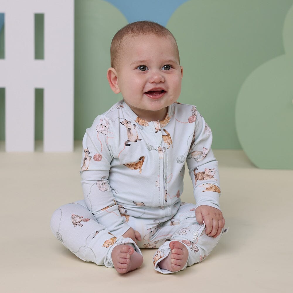 Snuggle Hunny - Organic Snugglesuit Convertible Romper | Kittens Romper Snuggle Hunny 