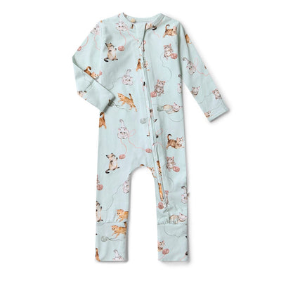 Snuggle Hunny - Organic Snugglesuit Convertible Romper | Kittens Romper Snuggle Hunny 