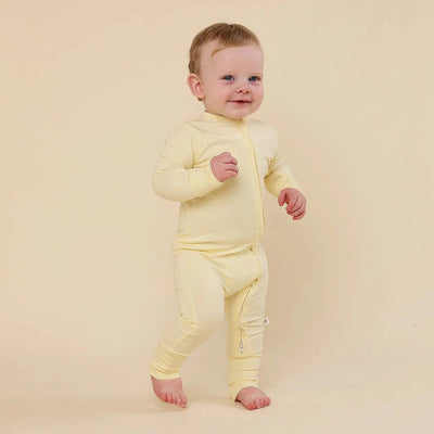 Snuggle Hunny - Organic Snugglesuit Convertible Romper | Lemon Sorbet Romper Snuggle Hunny 
