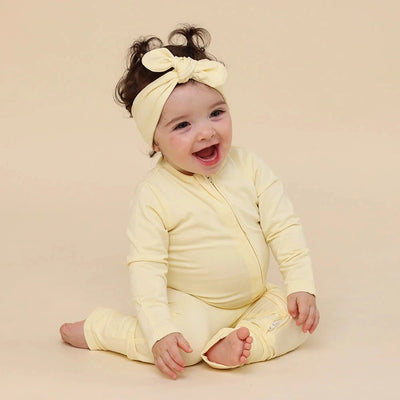 Snuggle Hunny - Organic Snugglesuit Convertible Romper | Lemon Sorbet Romper Snuggle Hunny 