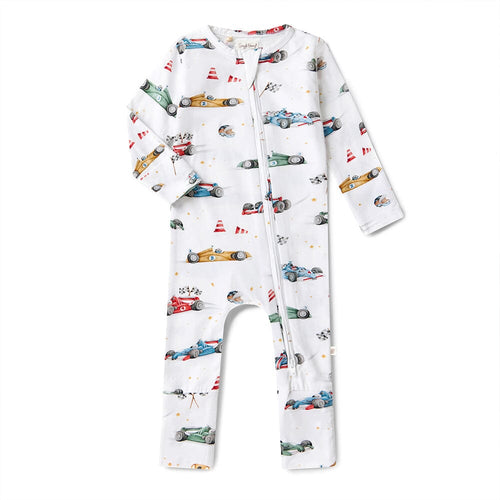 Snuggle Hunny - Organic Snugglesuit Convertible Romper  | Little Racers