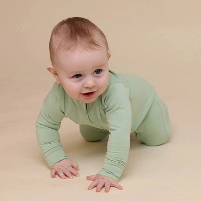 Snuggle Hunny - Organic Snugglesuit Convertible Romper | Mint Romper Snuggle Hunny 