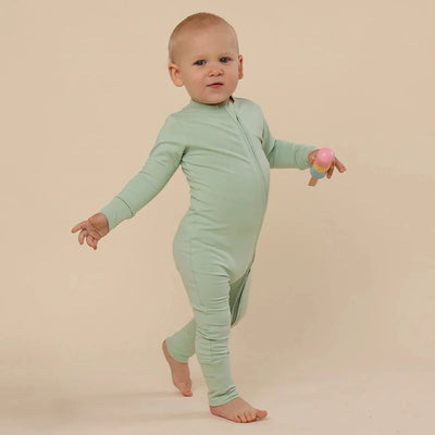 Snuggle Hunny - Organic Snugglesuit Convertible Romper | Mint Romper Snuggle Hunny 