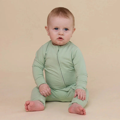 Snuggle Hunny - Organic Snugglesuit Convertible Romper | Mint Romper Snuggle Hunny 