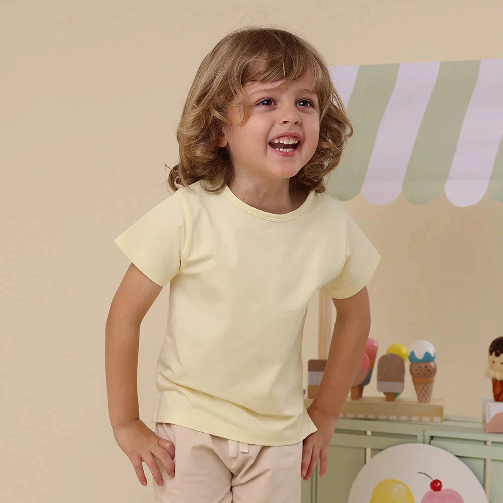 Snuggle Hunny - Organic T-Shirt | Lemon Sorbet Short Sleeve T-Shirt Snuggle Hunny 