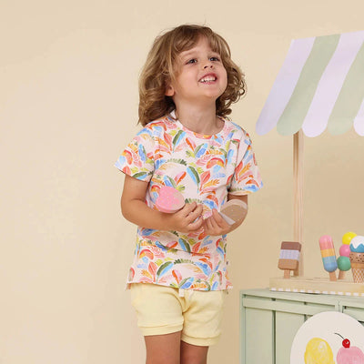 Snuggle Hunny - Organic T-Shirt | Summer Palm Short Sleeve T-Shirt Snuggle Hunny 