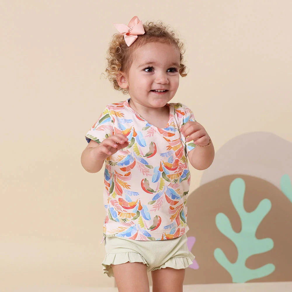 Snuggle Hunny - Organic T-Shirt | Summer Palm Short Sleeve T-Shirt Snuggle Hunny 