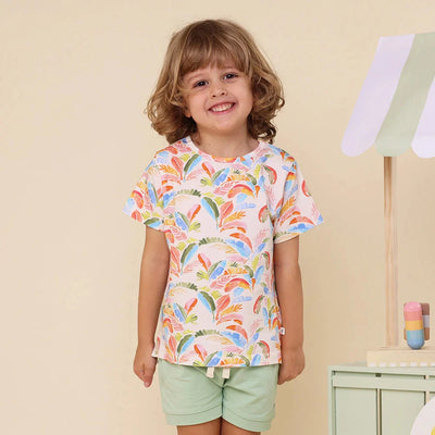 Snuggle Hunny - Organic T-Shirt | Summer Palm Short Sleeve T-Shirt Snuggle Hunny 