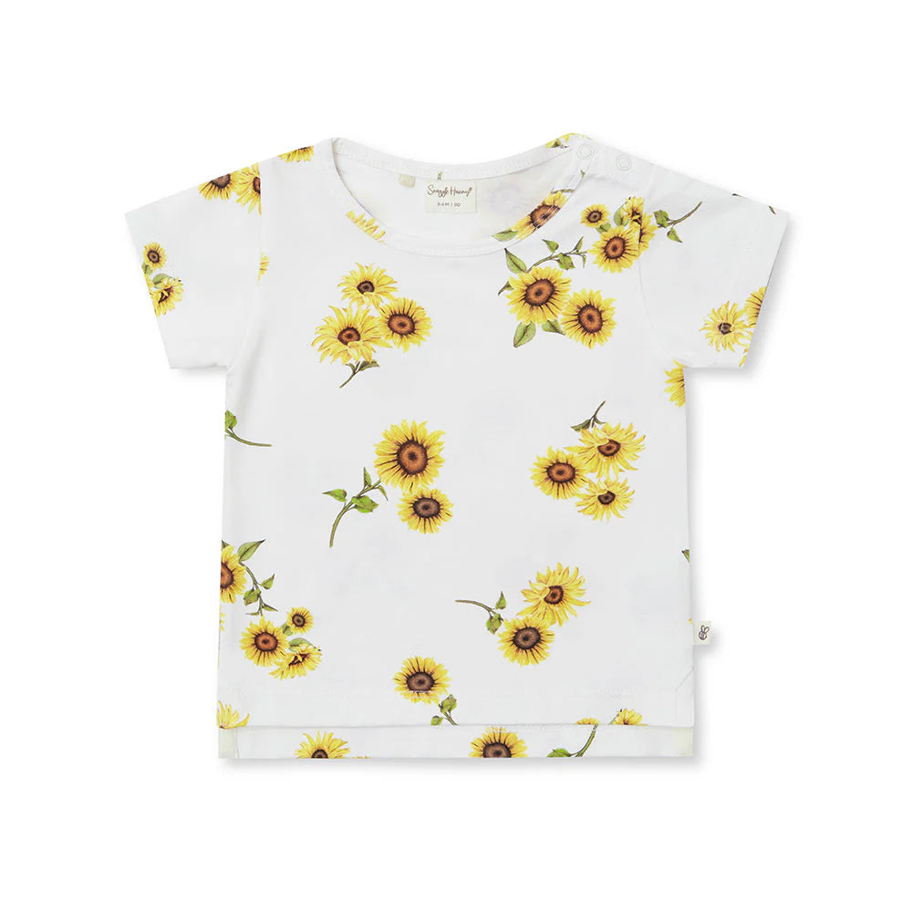 Snuggle Hunny - Organic T-Shirt - Sunflower Short Sleeve T-Shirt Snuggle Hunny 