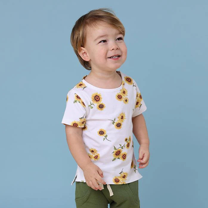 Snuggle Hunny - Organic T-Shirt - Sunflower Short Sleeve T-Shirt Snuggle Hunny 