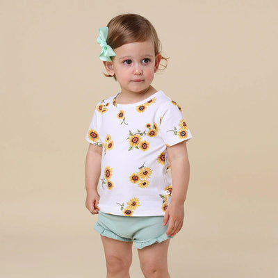 Snuggle Hunny - Organic T-Shirt - Sunflower Short Sleeve T-Shirt Snuggle Hunny 