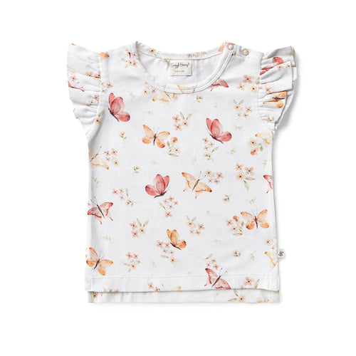 Snuggle Hunny - Organic T-Shirt with Frill - Butterfly