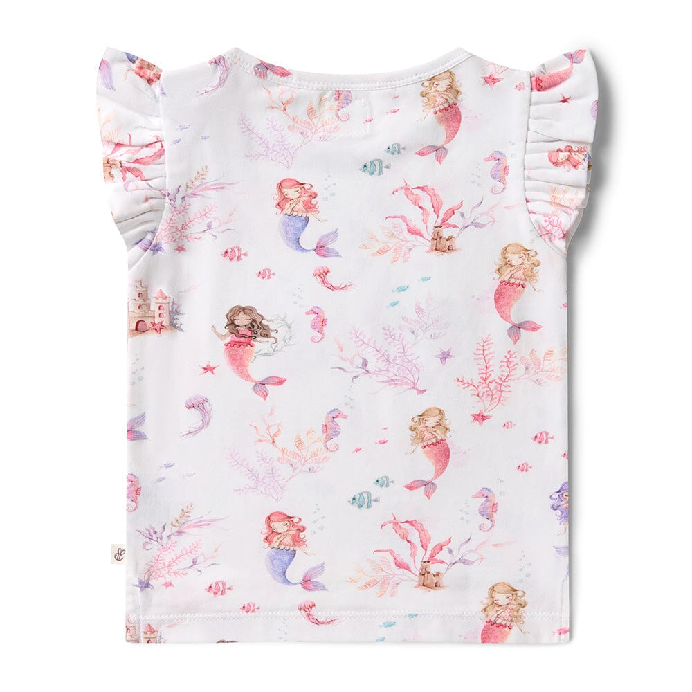 Snuggle Hunny - Organic T-Shirt with Frill | Mermaid Short Sleeve T-Shirt Snuggle Hunny 