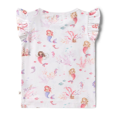 Snuggle Hunny - Organic T-Shirt with Frill | Mermaid Short Sleeve T-Shirt Snuggle Hunny 