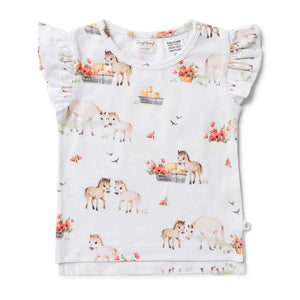 Snuggle Hunny - Organic T-Shirt with Frill - Pony Pals