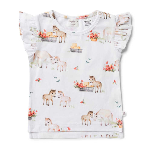Snuggle Hunny Organic T-Shirt with Frill - Pony Pals