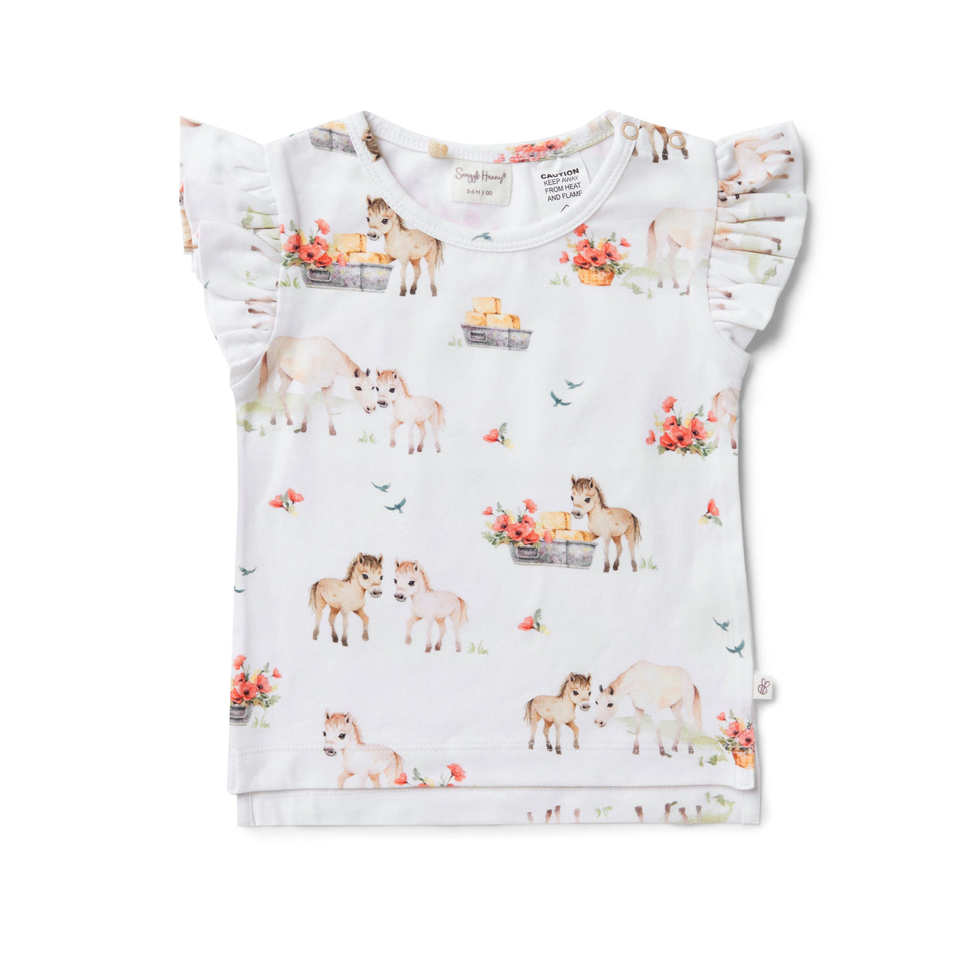 Snuggle Hunny Organic T-Shirt with Frill - Pony Pals Short Sleeve T-Shirt Snuggle Hunny 