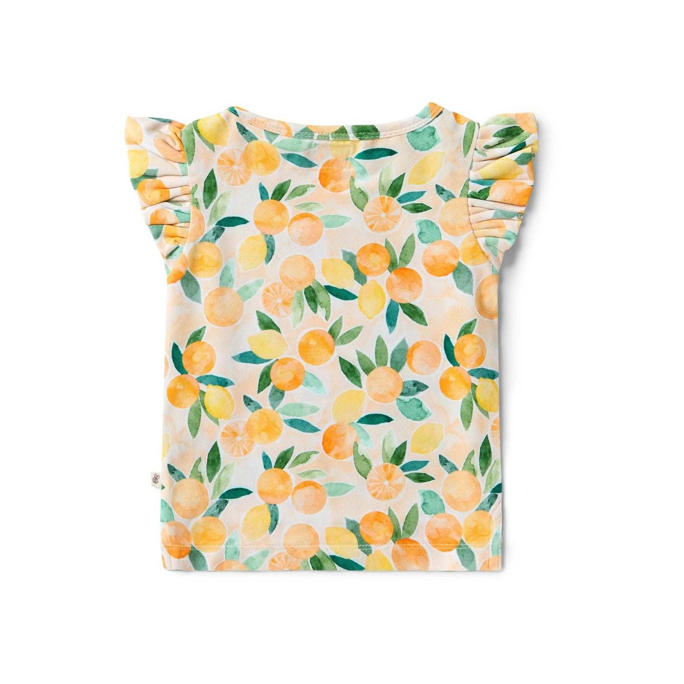 Snuggle Hunny - Organic T-Shirt with Frill | Sunny Citrus Short Sleeve T-Shirt Snuggle Hunny 