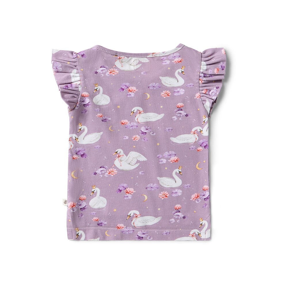 Snuggle Hunny - Organic T-Shirt with Frill | Swan Lake Short Sleeve T-Shirt Snuggle Hunny 