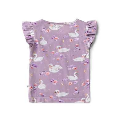 Snuggle Hunny - Organic T-Shirt with Frill | Swan Lake Short Sleeve T-Shirt Snuggle Hunny 