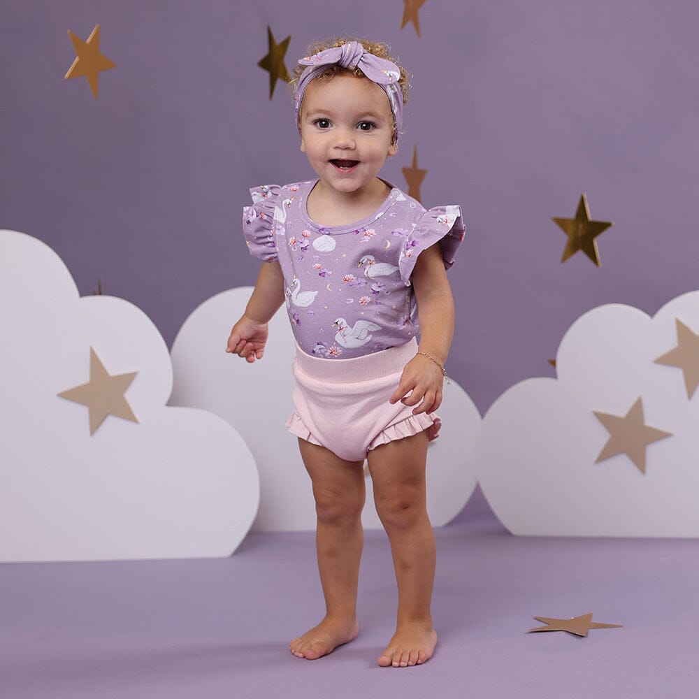 Snuggle Hunny - Organic T-Shirt with Frill | Swan Lake Short Sleeve T-Shirt Snuggle Hunny 