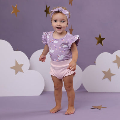 Snuggle Hunny - Organic T-Shirt with Frill | Swan Lake Short Sleeve T-Shirt Snuggle Hunny 
