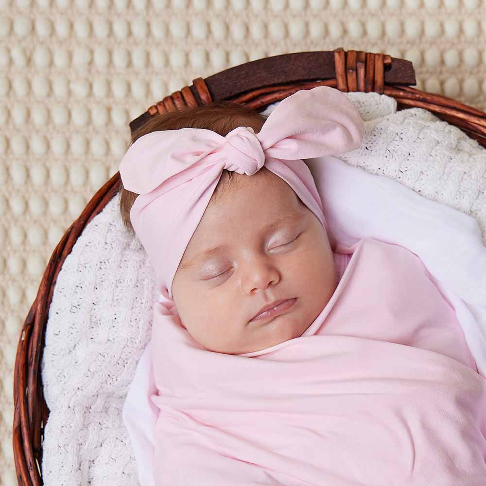 Snuggle Hunny - Organic Topknot - Baby Pink Headband Snuggle Hunny 