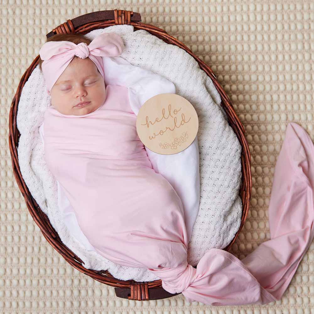 Snuggle Hunny - Organic Topknot - Baby Pink Headband Snuggle Hunny 