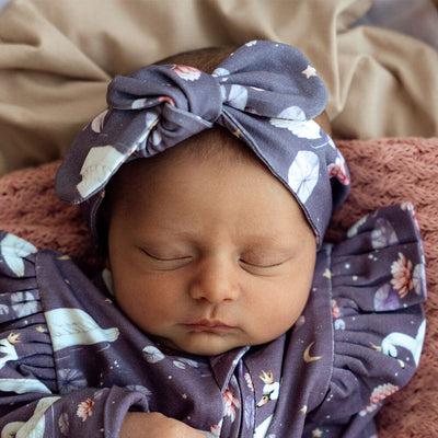 Snuggle Hunny - Organic Topknot | Midnight Swan Headband Snuggle Hunny 
