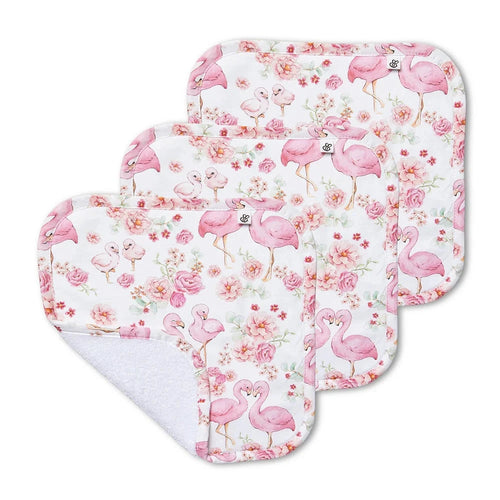 Snuggle Hunny - Organic Wash Cloth 3 Pack | Flamingos