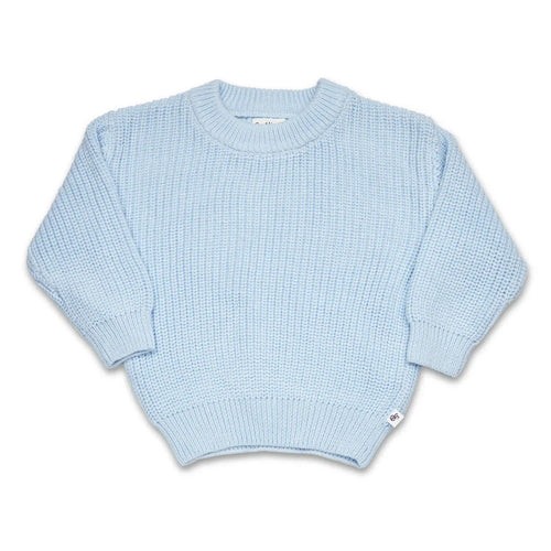 Snuggle Hunny - Oversized Cotton Knit Jumper | Baby Blue