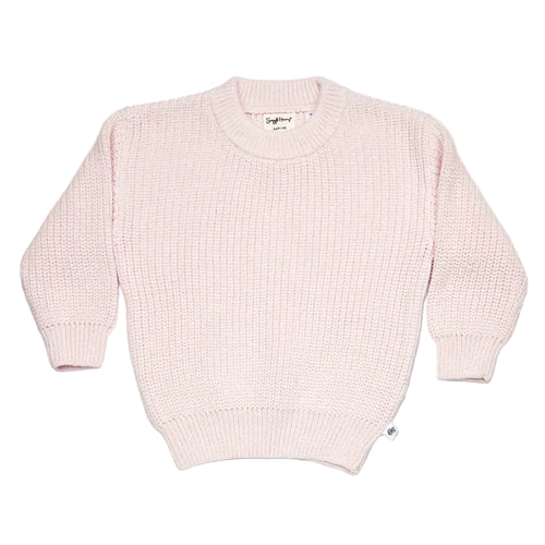 Snuggle Hunny - Oversized Cotton Knit Jumper | Blush Pink