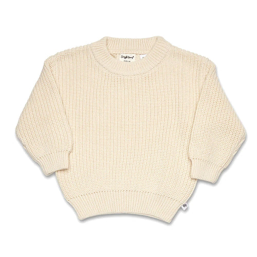 Snuggle Hunny - Oversized Cotton Knit Jumper | Cream