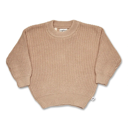 Snuggle Hunny - Oversized Cotton Knit Jumper | Hazelnut