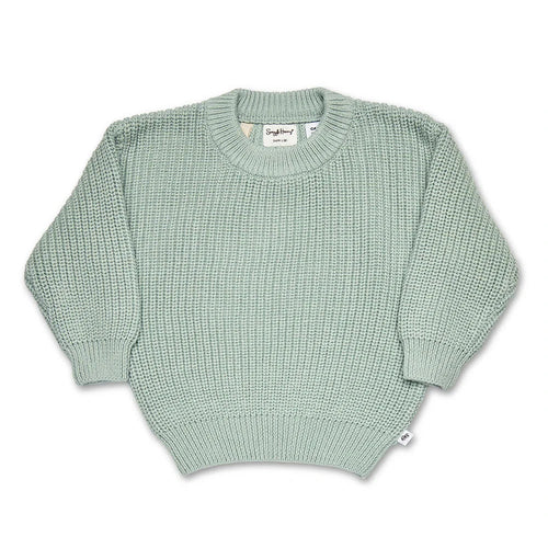 Snuggle Hunny - Oversized Cotton Knit Jumper | Sage