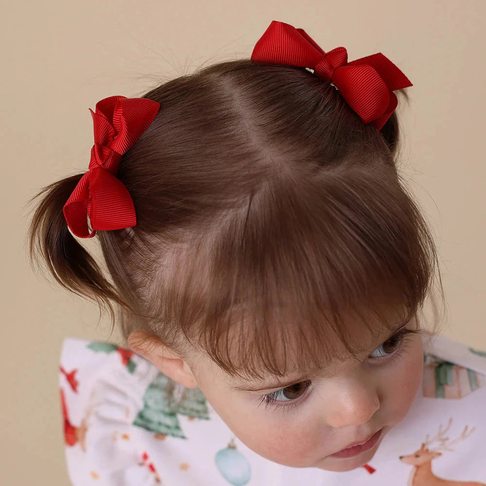 Snuggle Hunny - Piggy Tail Hair Clips | Red Hair Clips Snuggle Hunny 