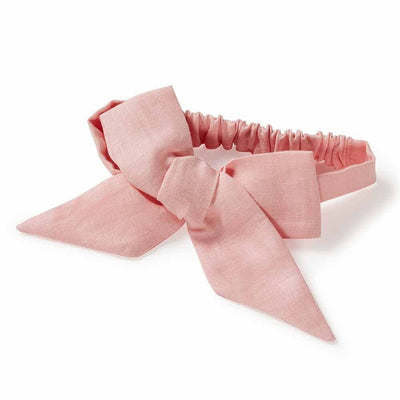 Snuggle Hunny Pre-Tied Headband Wrap - Baby Pink Linen Bow Headband Snuggle Hunny 