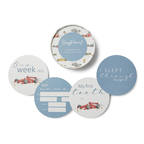 Snuggle Hunny - Reversible Milestone Cards | Little Racers & Indigo