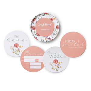 Snuggle Hunny - Reversible Milestone Cards - Meadow & Pink Sand