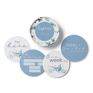 Snuggle Hunny - Reversible Milestone Cards - Ocean & Indigo